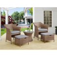thumbnail image 2 of Kokoli Ensemble Toutes Saisons avec 2 Chaises, Ottomans et Table d'Appoint, Brun, 2 of 3