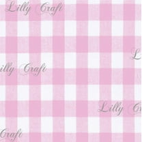 Gingham Checkered Poly Poplin 1 Inch Pink Fabric - Sold By The Yard - 57" / 58"