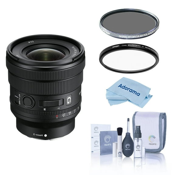 Sony FE PZ 16-35mm f/4 G Lens for Sony E, Bundle with Tiffen 72mm UV and CPL Filters