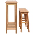 thumbnail image 2 of vidaXL 3 Piece Bar Set Solid Oak Wood, 2 of 7