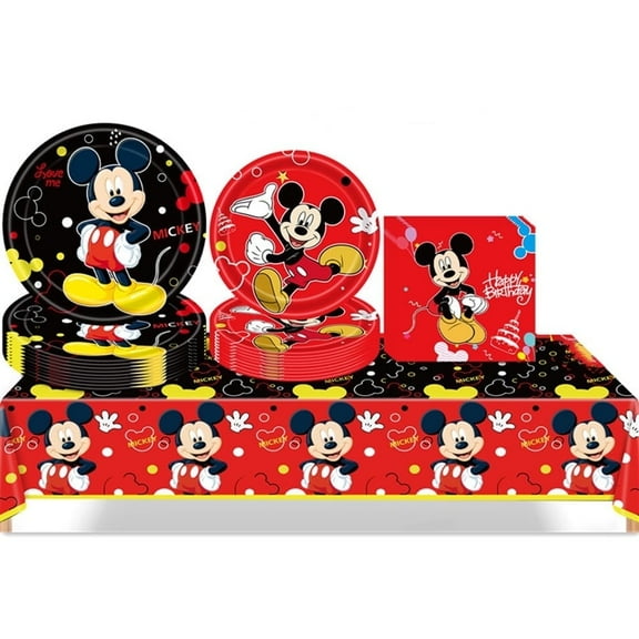 Cartoon Party Supplies - Cartoon Theme Tableware The set includes 9 inch plates, 7 inch plates,, Tablecloth, Napkins