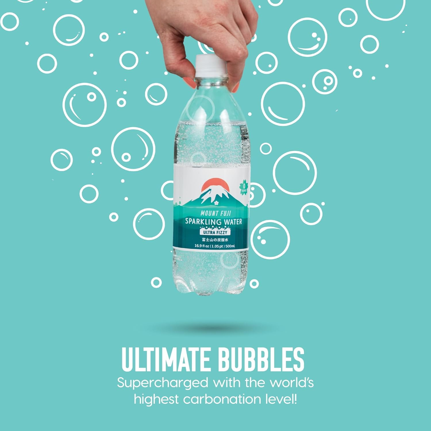 IRIS Sparkling Natural Mineral Water, 16.9 fl oz (500ml) Bottles, 24Pk