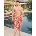 thumbnail image 4 of HAPPY BAY Men's Standard Swimsuits Sarong Pareo Beach Wrap One Size Red-F333 Summer Vacation Aloha, 4 of 5