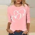 thumbnail image 2 of TaTaai Women's A 3/4 Sleeve Christmas Printed Round-neck Top Gift, 2 of 6