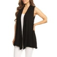 thumbnail image 3 of Moa Collection Women's Casual Open Draped Front Solid Cardigan Vest, 3 of 5