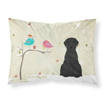 Christmas Presents between Friends Schnauzer - Giant Fabric Standard Pillowcase