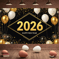 thumbnail image 3 of Night Cityscape Happy New Year Banner Glittering Fireworks Celebration Banner Festive Design for Party Decoration Holiday Event Celebration, 3 of 9