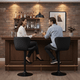 thumbnail image 2 of CONCETTA Set of 2 Swivel Bar Stools, Adjustable Height Modern Faux Leather Barstools Counter Bar Chairs with Backrest for Kitchen Island & Home Bar, Black, 2 of 6