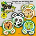 thumbnail image 2 of Bentology Zoo Friends Mealtime Melamine Feeding Plates - Set of 4 Different Cute Animal Pal Dishes for Kids - Panda, Alligator, Tiger & Monkey - Divided Compartments, BPA Free, 2 of 5