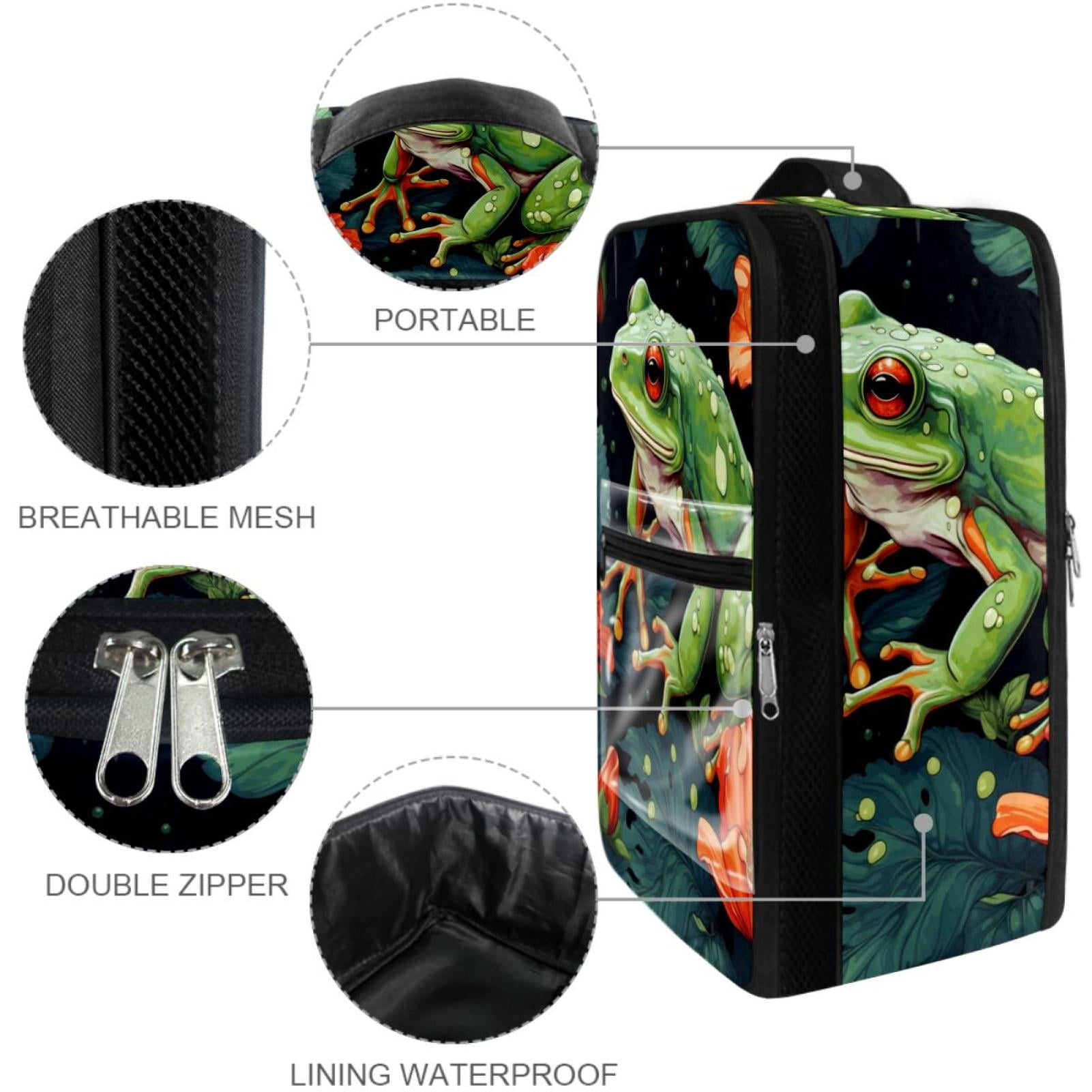 Frog Polyester Shoe Container Organizer Box - 23x31cm/9x12in Size, Store Your Shoes, Closet Space Saver.
