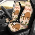 thumbnail image 2 of Sloth Pattern 2 Piece Front Cushion Car Seat Covers Vehicle Seat Protector Car Mat Fit Most Cars Auto Accessories, 2 of 4