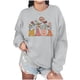 thumbnail image 1 of Penkiiy Mujeres de manga larga Mama Sudaderas de cuello redondo Suéter de cuello suelto blusa ligera Tops XL Gray, 1 of 7