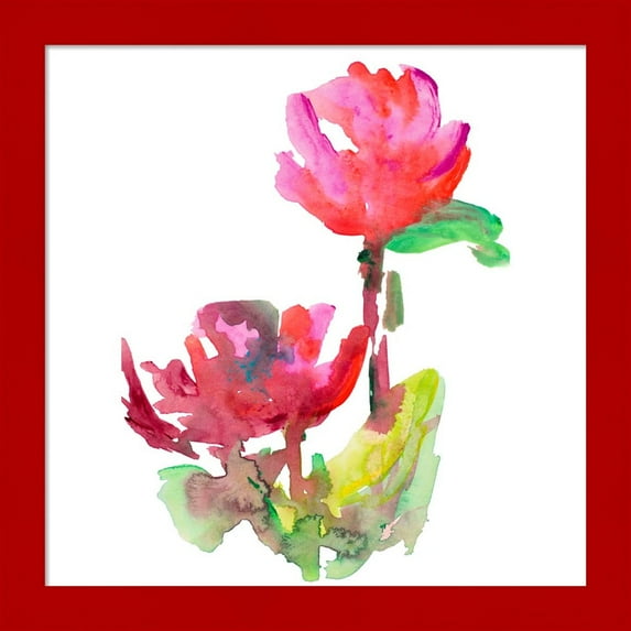 Great Art Now Red Loose Blooms I by Lanie Loreth, Framed Wall Art, 14W x 14H