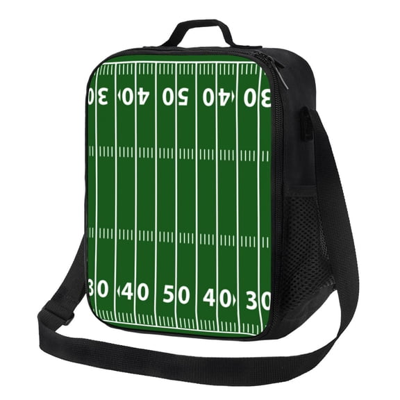 Rateoe American Football Field1 Lunch Bag Reusable Lunch Box with Shoulder Straps for Men Women Insulated Portable Lunchbox for adults Suitable for School Work Picnic