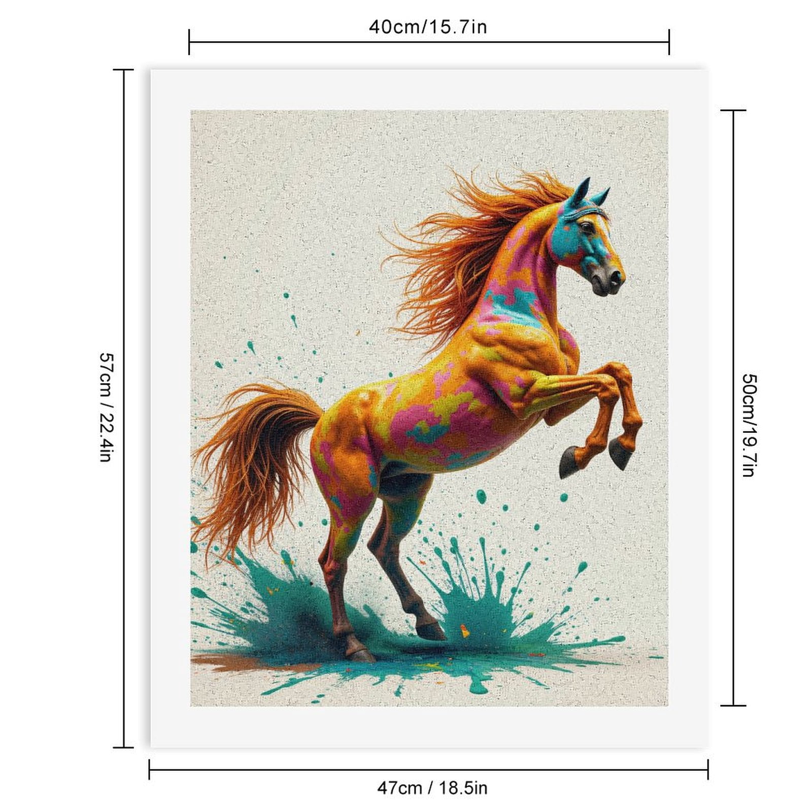 Paint By Numbers Kit for Adults Beginner - DIY Colorful Horse Splatter Art Canvas Painting Kits for Adults, Frameless Paint By Number for Adults for Home Wall Decor 16x20 Inch