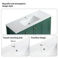 thumbnail image 3 of 48’’ Bathroom Vanity with Ceramic Sink Combo, Modern Bathroom Cabinet with 2 Soft-Close Drawers & 4 Doors, Spacious Storage Cabinet, Green, 3 of 9