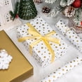 thumbnail image 4 of Golden Lrregular Dots , Reversible Gold Gift Wrap for Birthday, Valentines, Mothers day, Graduation, Wedding, Fathers day, Baby Shower, Christmas (Mini Roll, 17in x 32.8ft), 4 of 4