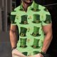 thumbnail image 2 of Camisa Casual Impresa de los Hombres, Top de Solapa de Manga Corta en Tela de Malla Ligera para Uso Al Aire Libre Y Diario, Blusa de Suéter Elegante, 2 of 9