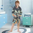 thumbnail image 5 of FORMRS Niños Bathrobe Unisex Hooded Robe Soft Plush Pajamas Sleepwear, Size 2-3T, Evening Mountain Road, 5 of 7