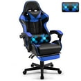 thumbnail image 6 of SOONTRANS Blue Gaming Chair with Footrest, High Back Gamer Chair with Massage Lumbar Pillow, Gamer Computer Desk Chair (Blue), 6 of 10