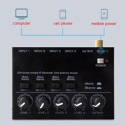 Ultra Compact Audio Mixer KTV Karaok 4 Channel Professional Sound Mixer Ultra Low Noise 4Channel Audio Line Mixer