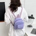 thumbnail image 4 of Women Mini Backpack Corduroy Girls Bookbags Retro Travel Rucksack (Purple), 4 of 8