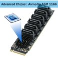 thumbnail image 3 of Adaptador RIITOP M.2 NVMe a 6 puertos SATA III con chipset ASM1166, 3 of 7