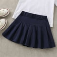 thumbnail image 4 of WhouRiu Toddler Girl's Skirt Summer High Waist A Line Pleated Skirt Kids Solid School Uniform Skirts Blue,Sized 3-4, 4 of 8