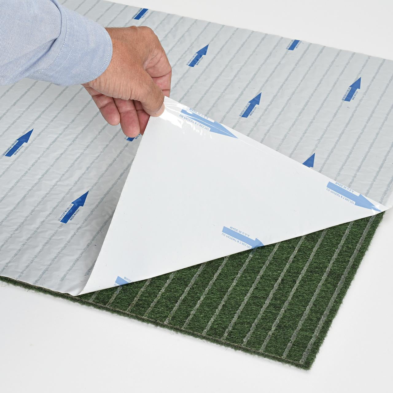 Grizzly Grass Slate Grey Carpet Tiles - 24" x 24" Indoor/Outdoor, Peel and Stick Carpet Tiles - 60 sq. ft. per box – Pack of 15 Tiles