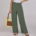 thumbnail image 3 of Tittly Palazzo Pants Wide Leg Sweatpants Women Women's Solid Color Fashionable Casual Pocket Cotton Linen Waist Wide Leg Pants Cotton Pants for Women Pantalones Para Mujer AG L, 3 of 8