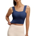 thumbnail image 2 of ITSAME Womens Workout Yoga Tank Tops with Chest Pad Stretchy Slim Gym Running Athletic Tops Blue Size L, 2 of 6