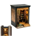 thumbnail image 2 of Book Nook Kit,Japanese DIY Miniature House Kit,Wooden Mini Doll House Kits Tiny Model Houses 3D Puzzles Craft Bookshelf Diorama Decor Gifts for Adults to Build, for Family Friends, 2 of 7