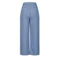 thumbnail image 6 of ClodeEU Women's High Waist Wide Leg Y2K Striped Pants with Drawstring, Long Trousers with Pocket Blue,Womens Plus M, 6 of 6
