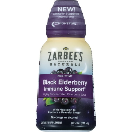 elderberry zarbee naturals melatonin nighttime cough ounces concentrated peaceful gummies cvs
