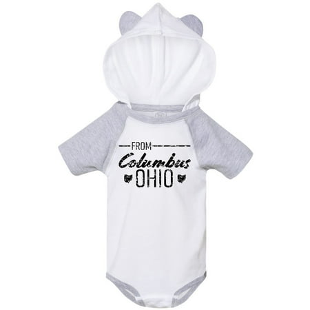 

Inktastic From Columbus Ohio in Black Distressed Text Gift Baby Boy or Baby Girl Bodysuit