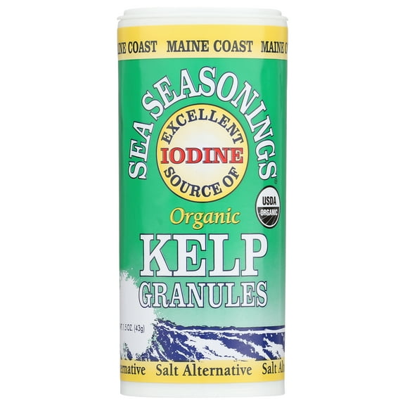 Maine Coast Organic Sea Seasonings, Kelp Granules Salt Alternative, 1.05 oz Shaker
