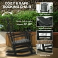 thumbnail image 5 of Outsunny Outdoor Rocking Chair, 2PCs Traditional Slatted Porch Rocker with Armrests, Fade-Resistant Waterproof HDPE for Indoor & Outdoor, Black, 5 of 9