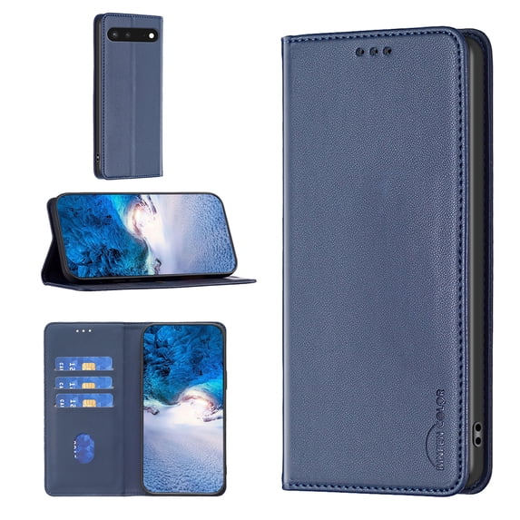 Feishell for Google Pixel 7 Flip Wallet Case with ID Credit Card Slots,Shockproof Premium PU Leather Magnetic Closure Folio Flip Kickstand Slim Wallet Phone Case for Women Men,Blue