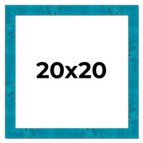 20x20 Frame Blue Teal Burl Wood Picture Frame | 1.75 Inch Moulding Width | Interior Frame Depth 0.5
