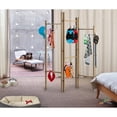 thumbnail image 2 of 3 Panel Hallstand Screen Room Divider With 4 Metal Garment Racks & 2 Hooks, 2 of 5