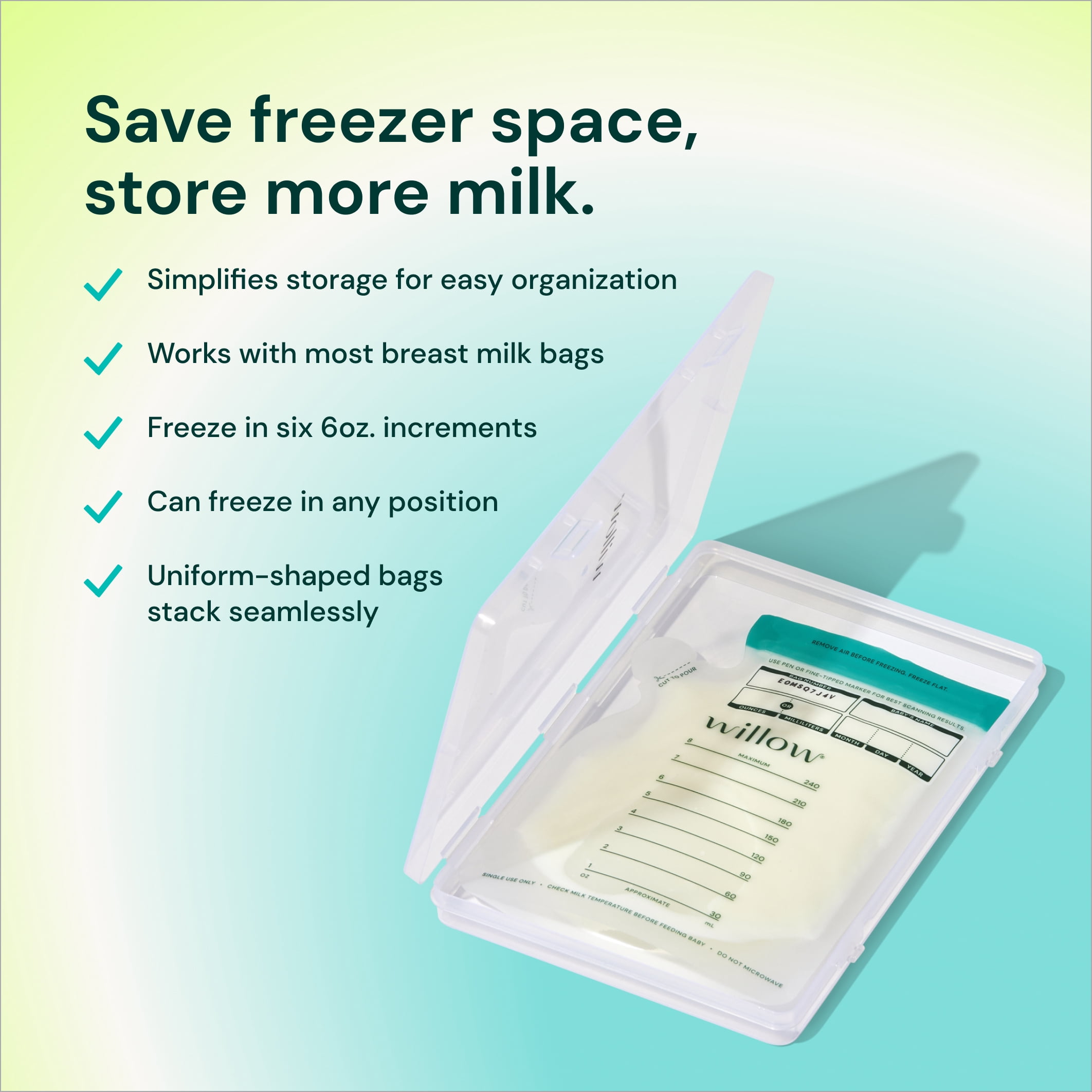 Willow Breast Milk Storage Bag Flatteners