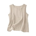 thumbnail image 4 of Linen Shirts for Women Linen Crewneck Tank Tops 2026 Spring Summer Beach Sleeveless Tops 2026 Fashion Vacation Shirts, 4 of 4