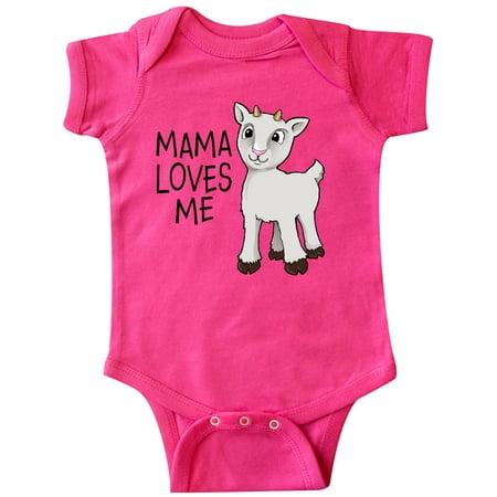 

Inktastic Mama Loves Me- cute goat Gift Baby Boy or Baby Girl Bodysuit