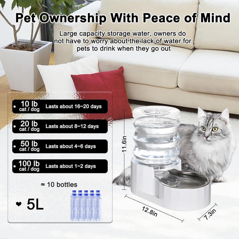 RIZZARI 5L Pet Water Fountain with Stainless Steel Bowl photo 2
