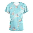 thumbnail image 4 of Up to 65 off!Lolmot Butterfly Scrubs for Women Comfortable Fit Durable Soft Stretch Breathable V-Neck Short Sleeve Shirts Workwear Nurse Uniforms Floral Tee Medical Scrub Tops with Pockets, 4 of 4