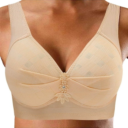 Siilsaa Women S Lingerie Sexy Women s Plus Size Full Coverage Underwire Unlined Minimizer Lace Bra Beige D/42/95