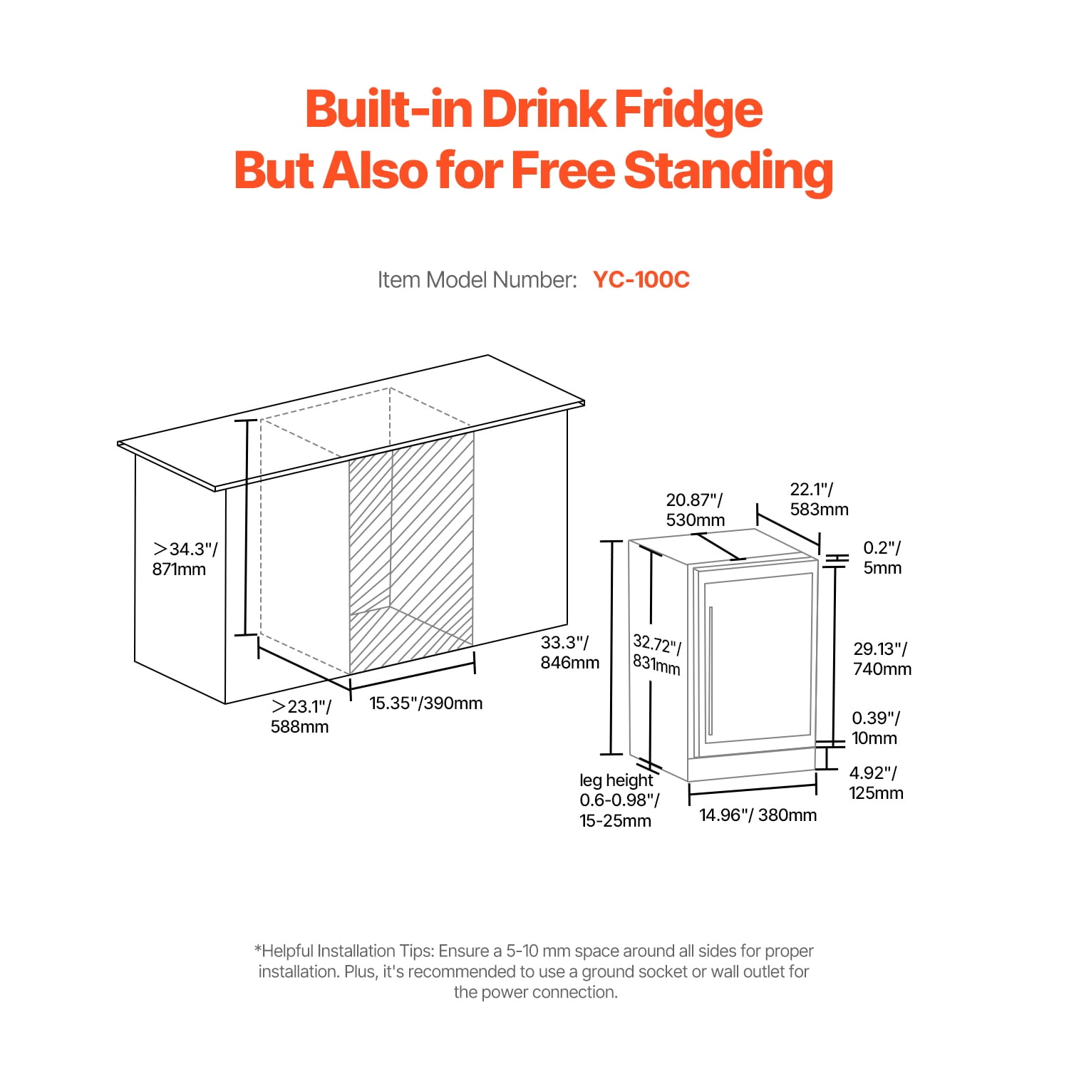 KFFKFF Drink Cooling Appliance, 88-Can Capacity, Compact Refrigerator with Transparent Door, Customizable Racks, Digital Temp Regulation, Suitable for Integrated or Standalone Use in Home, Office