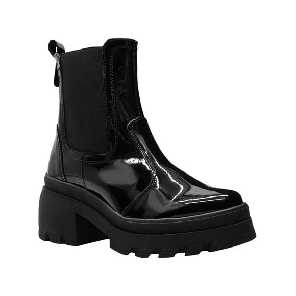 Bota Chelsea Para Mujer Greenlove Super Comodas Charol Negro negro 25