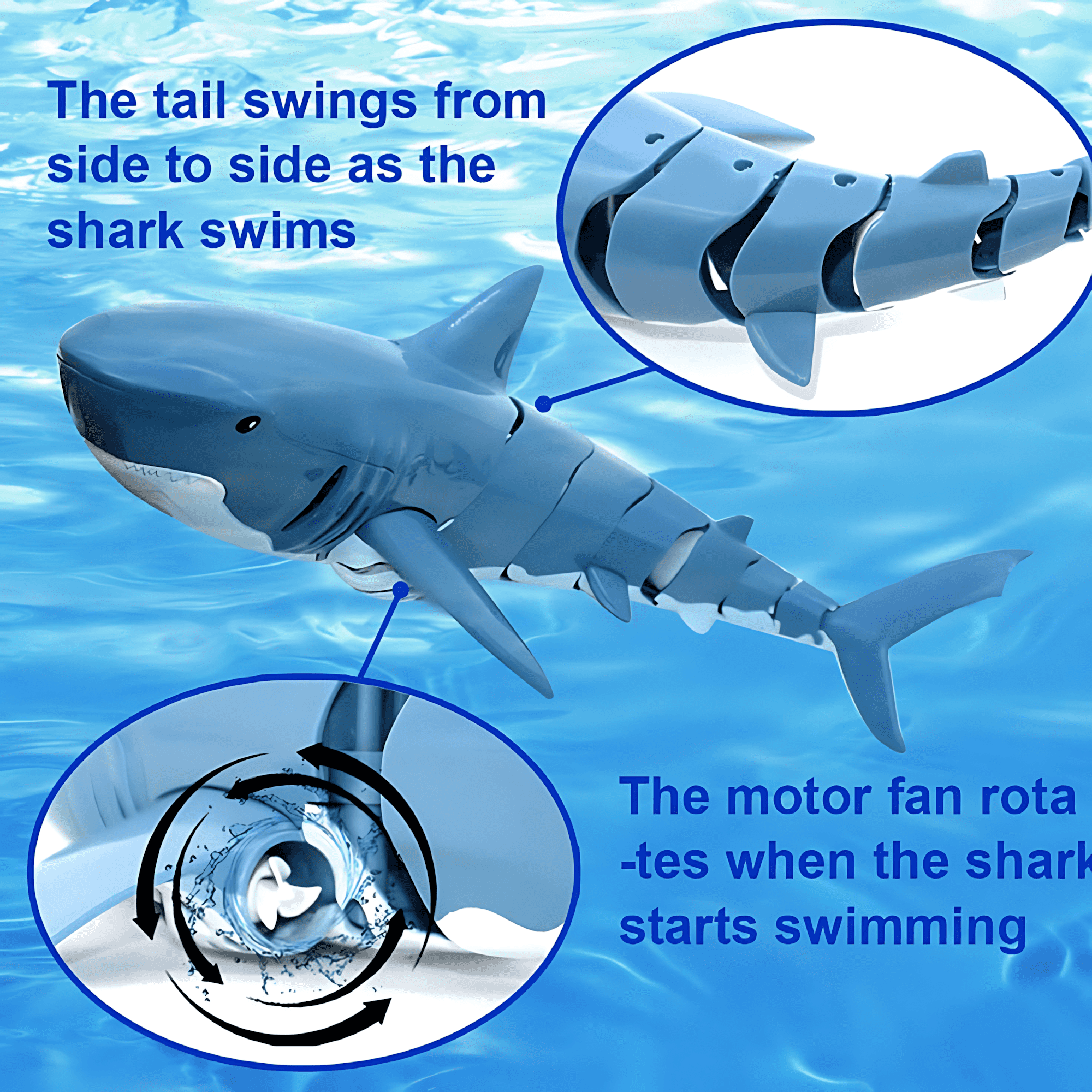 Unbranded RC Shark Toy, 2.4G Remote Control Shark for Swimming Pool and Lake, Lifelike Water Boat Toy for Boys Girls Ages 6+