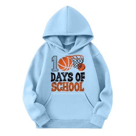 oqasdz Sweatshirts for Girls Letter Prints Long Sleeve Hooded Sweatshirt for Boys Fashion Sports Athletic Cozy Durable Soft Casual Dailywear